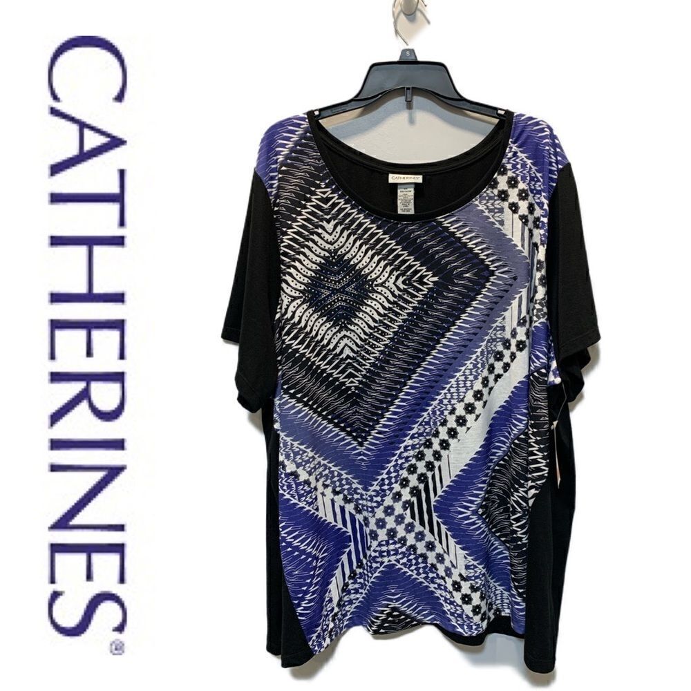 NWT Catherine’s black/blue 4XL top - Picture 6 of 11
